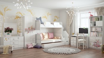 Детская комната Совушки (Белый/корпус Выбеленное дерево) в Барабинске - barabinsk.mebel54.com | фото