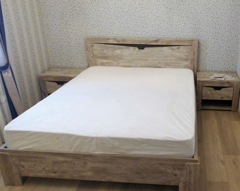 Хилтон Кровать 1400 (Дуб юкон/Гранж) в Барабинске - barabinsk.mebel54.com | фото