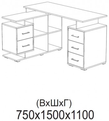 Компьютерный стол угловой СКМУ-3 белый в Барабинске - barabinsk.mebel54.com | фото