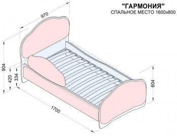 Кровать 160 Гармония 08 Шоколад (мягкий бортик) в Барабинске - barabinsk.mebel54.com | фото