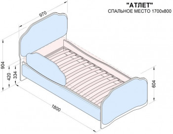 Кровать 170 Атлет 02 Бежевый (мягкий бортик) в Барабинске - barabinsk.mebel54.com | фото