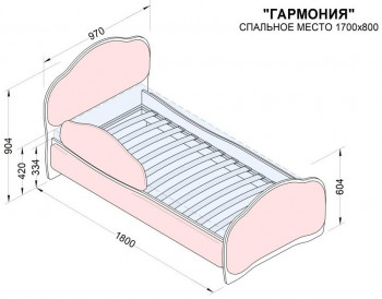 Кровать 170 Гармония 08 Шоколад (мягкий бортик) в Барабинске - barabinsk.mebel54.com | фото