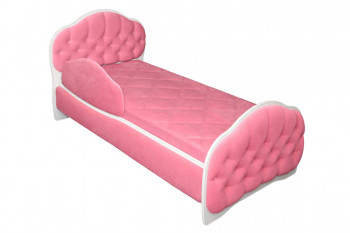 Кровать 170 Гармония 89 Розовый (мягкий бортик) в Барабинске - barabinsk.mebel54.com | фото
