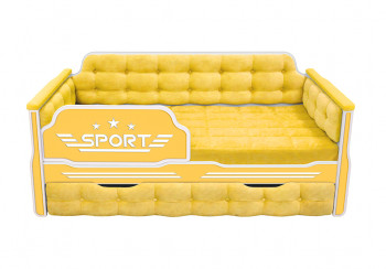 Кровать 170 серии Спорт 1 ящик 74 Жёлтый (мягкие боковые накладки) в Барабинске - barabinsk.mebel54.com | фото