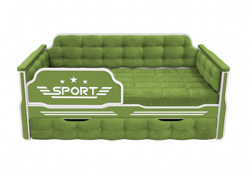 Кровать 170 серии Спорт 1 ящик 76 Зелёный (мягкие боковые накладки) в Барабинске - barabinsk.mebel54.com | фото