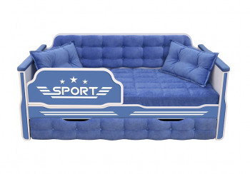 Кровать 170 серии Спорт 1 ящик 85 Синий (подушки) в Барабинске - barabinsk.mebel54.com | фото