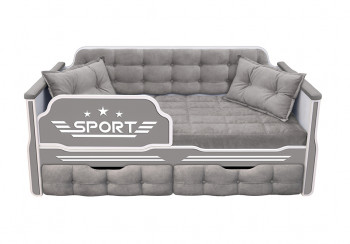 Кровать 170 серии Спорт 2 ящика 45 Серый (подушки) в Барабинске - barabinsk.mebel54.com | фото