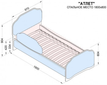 Кровать 180 Атлет 29 Синий (мягкий бортик) в Барабинске - barabinsk.mebel54.com | фото