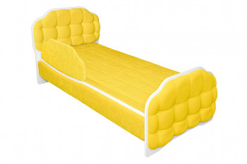 Кровать 180 Атлет 74 жёлтый (мягкий бортик) в Барабинске - barabinsk.mebel54.com | фото