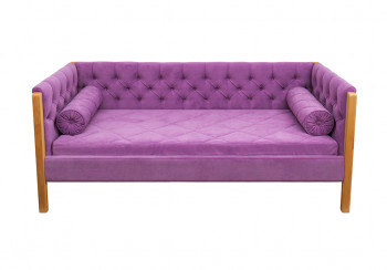 Кровать 180 серии Леди  32 Фиолетовый (подушка валик) в Барабинске - barabinsk.mebel54.com | фото