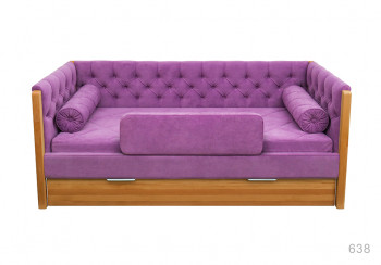 Кровать 180 серии Леди + ящик 32 Фиолетовый (мягкий бортик/подушка валик) в Барабинске - barabinsk.mebel54.com | фото