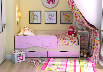 Кровать Алиса КР-812 1,6 Белфорд/Розовый металлик в Барабинске - barabinsk.mebel54.com | фото