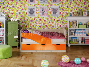 Кровать Бабочки 1,6м (Оранжевый металлик) в Барабинске - barabinsk.mebel54.com | фото