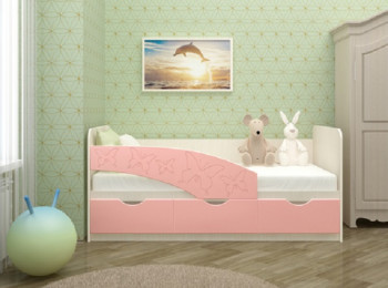 Кровать Бабочки 1,6м (Розовый металлик) в Барабинске - barabinsk.mebel54.com | фото