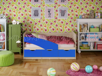 Кровать Бабочки 1,6м (Синий матовый) в Барабинске - barabinsk.mebel54.com | фото