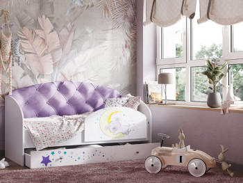 Кровать детская Звездочка Белый/Фиолетовый в Барабинске - barabinsk.mebel54.com | фото