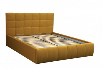 Кровать "Диана" ш. 1400 (Н=1010мм) (жаккард горчица) в Барабинске - barabinsk.mebel54.com | фото