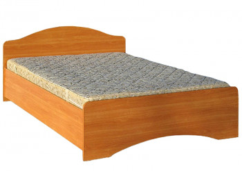 Кровать двойная 1600-1 без матраса (круглые спинки) Вишня Оксфорд в Барабинске - barabinsk.mebel54.com | фото