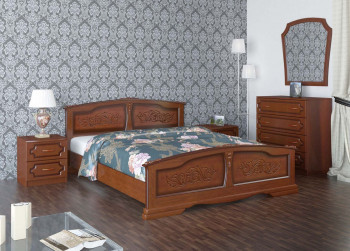 Кровать Елена из массива сосны 1200*2000 Орех в Барабинске - barabinsk.mebel54.com | фото
