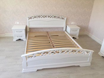 Кровать Грация-1 из массива сосны 1400*2000 Орех в Барабинске - barabinsk.mebel54.com | фото