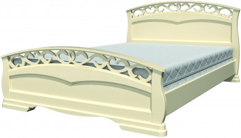 Кровать Грация-1 из массива сосны 1400*2000 Слоновая кость в Барабинске - barabinsk.mebel54.com | фото
