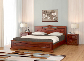 Кровать Карина-7 из массива сосны 1400*2000 Орех в Барабинске - barabinsk.mebel54.com | фото
