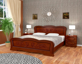Кровать Карина-8 из массива сосны 1200*2000 Орех в Барабинске - barabinsk.mebel54.com | фото