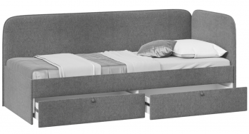 Кровать «Молли» с мягкой обивкой (900) тип 1 (Микровелюр Scandi Graphite 22) в Барабинске - barabinsk.mebel54.com | фото