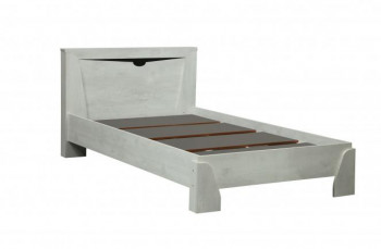 Кровать одинарная 33.07 с настилом "Лючия" (ш. 900)/(бетон пайн белый / венге / белый) в Барабинске - barabinsk.mebel54.com | фото