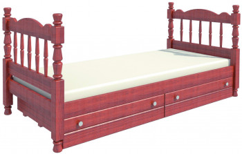 Кровать одинарная Аленка из массива сосны 800*1890 Орех в Барабинске - barabinsk.mebel54.com | фото