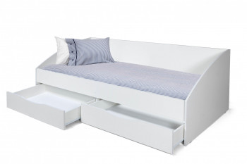 Кровать одинарная "Фея - 3" (симметричная) New/(белый / белый / ДВПО: белый) в Барабинске - barabinsk.mebel54.com | фото