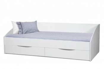 Кровать одинарная "Фея - 3" (симметричная) New/(белый / белый / ДВПО: белый) в Барабинске - barabinsk.mebel54.com | фото