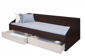 Кровать одинарная "Фея - 3" (симметричная) New (венге / вудлайн кремовый / ДВПО: белый) в Барабинске - barabinsk.mebel54.com | фото
