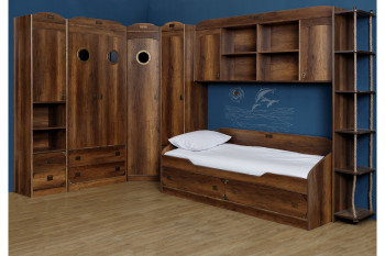 Кровать с 2-мя ящиками «Навигатор» (Дуб Каньон) в Барабинске - barabinsk.mebel54.com | фото