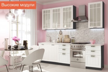 Кухня Прага (высокие модули/Венге/Белое дерево) в Барабинске - barabinsk.mebel54.com | фото