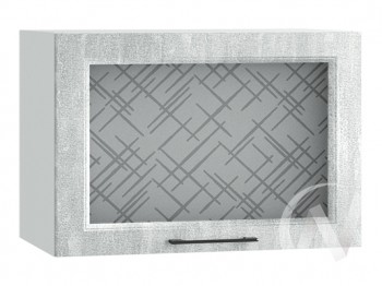 Либерти Шкаф верхний горизонтальный со стеклом ШВГС 609 (Холст натуральный/корпус белый) в Барабинске - barabinsk.mebel54.com | фото