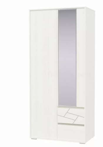 Шкаф 2-х дверный с ящиками Аделина 1000 Рамух белый в Барабинске - barabinsk.mebel54.com | фото