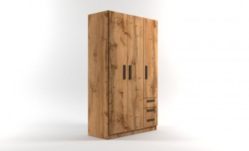 Шкаф 3-х створчатый с ящиками Шервуд (Дуб Вотан) в Барабинске - barabinsk.mebel54.com | фото