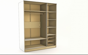 Шкаф 3-х створчатый с ящиками Скай люкс (Синий/Белый/корпус Клен) в Барабинске - barabinsk.mebel54.com | фото