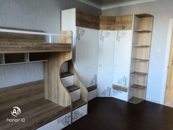 Шкаф для белья «Оксфорд» (Ривьера/Белый с рисунком) в Барабинске - barabinsk.mebel54.com | фото