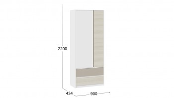 Шкаф для одежды комбинированный «Сканди» Дуб Гарден/Белый/Глиняный серый в Барабинске - barabinsk.mebel54.com | фото
