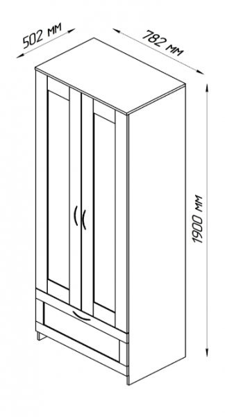 Шкаф двухдверный Сириус с 1 ящиком белый в Барабинске - barabinsk.mebel54.com | фото
