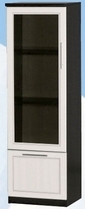 Шкаф нижний с ящиком и стеклодверью ДЛЯ ГОСТИНОЙ ШНЯС-450 Венге/Дуб выбеленный в Барабинске - barabinsk.mebel54.com | фото