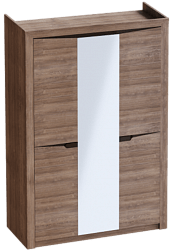 Шкаф трехдверный Соренто Дуб стирлинг/Кофе структурный матовый в Барабинске - barabinsk.mebel54.com | фото