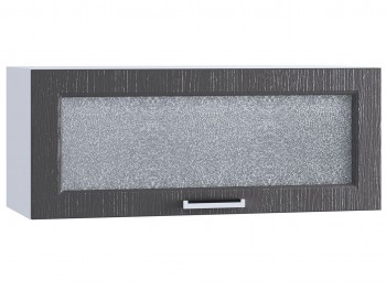 Шкаф верхний горизонтальный со стеклом 800, ШВГС 800 (Клен серый/корпус белый) в Барабинске - barabinsk.mebel54.com | фото